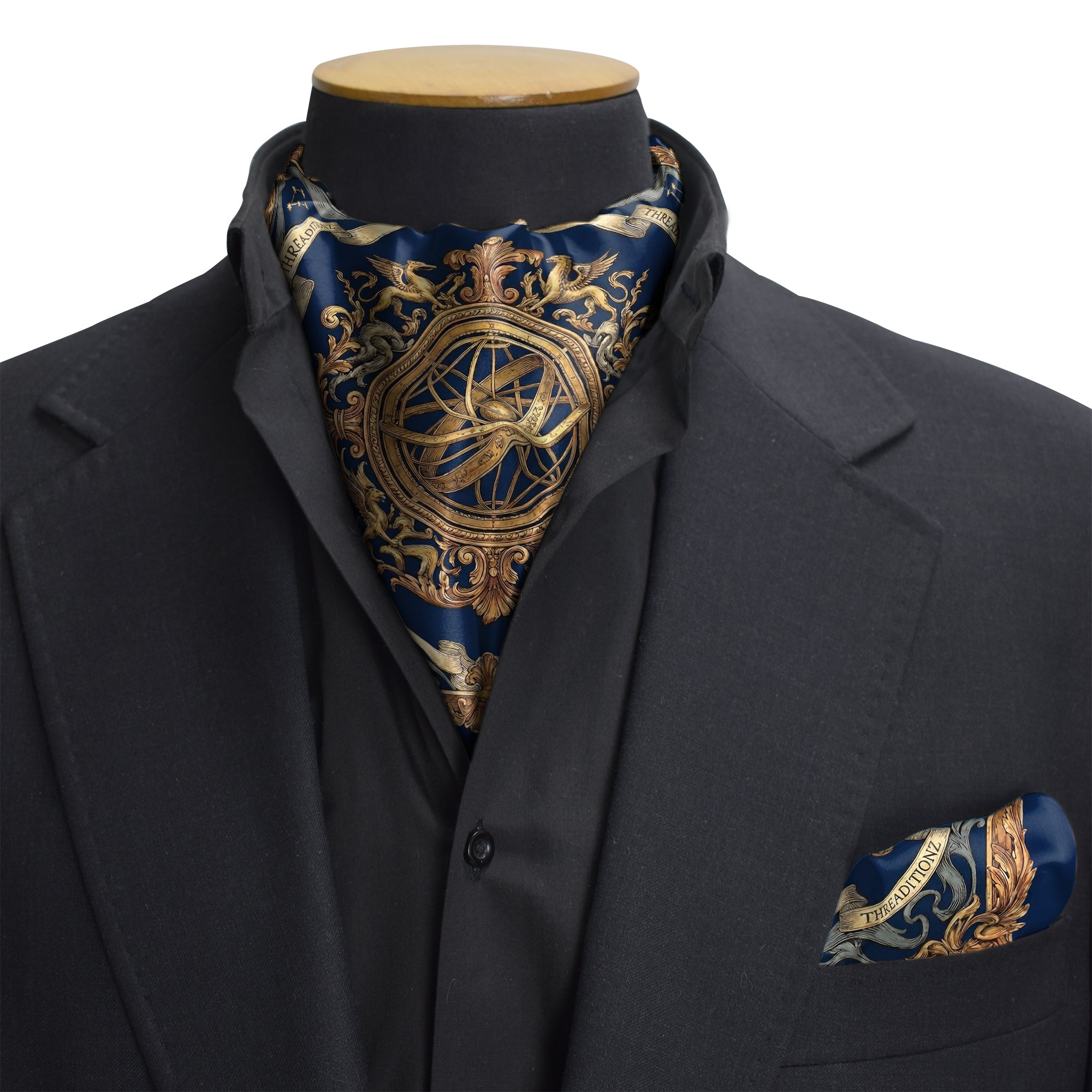 Mythos et Cosmos Dual-Sided Cravat and Pocket Squares Set