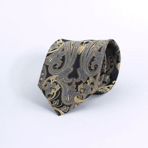 GOLD & BLACK PAISLEY  FESTIVE TIE