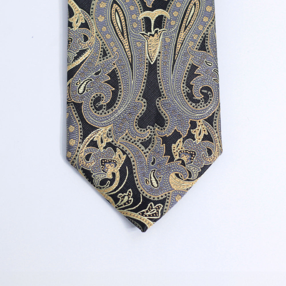 GOLD & BLACK PAISLEY FESTIVE TIE