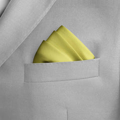 THE SOLID LEMON YELLOW SILK POCKET SQUARE