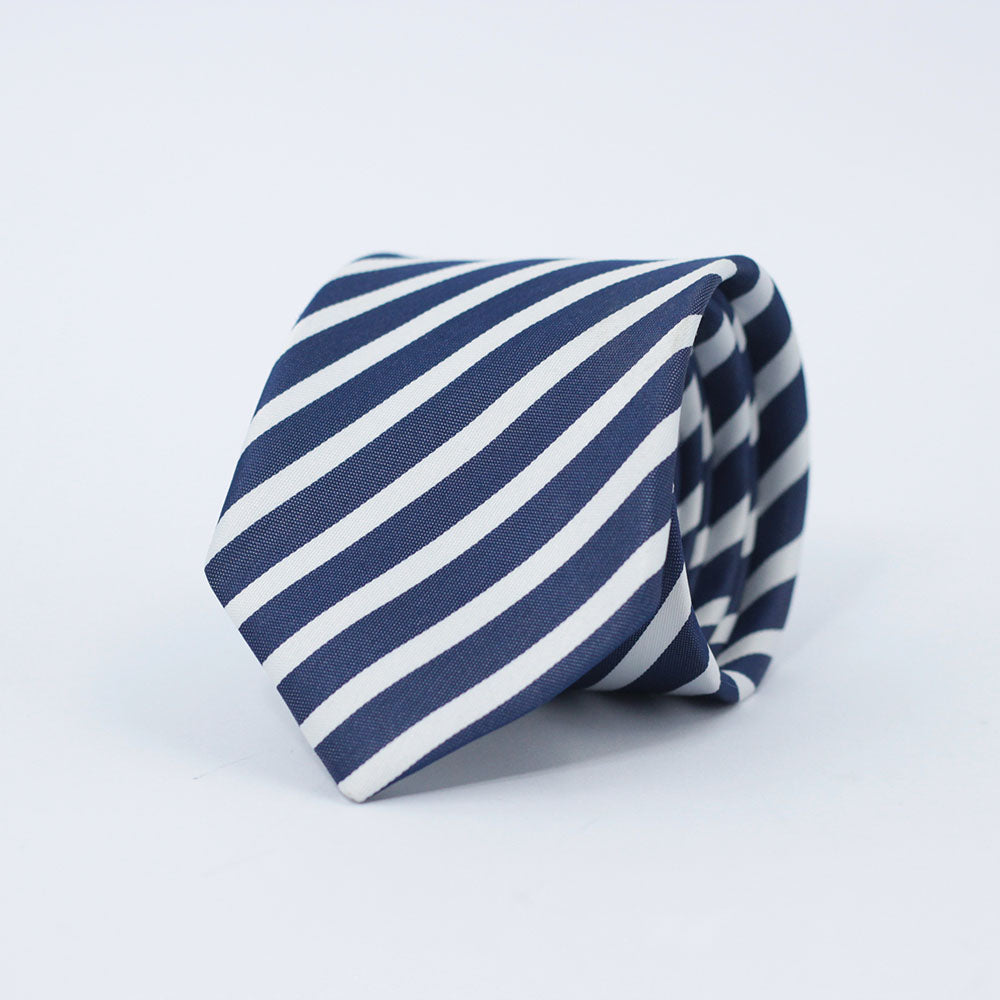 ROYAL BLUE & WHITE STRIPED TIE