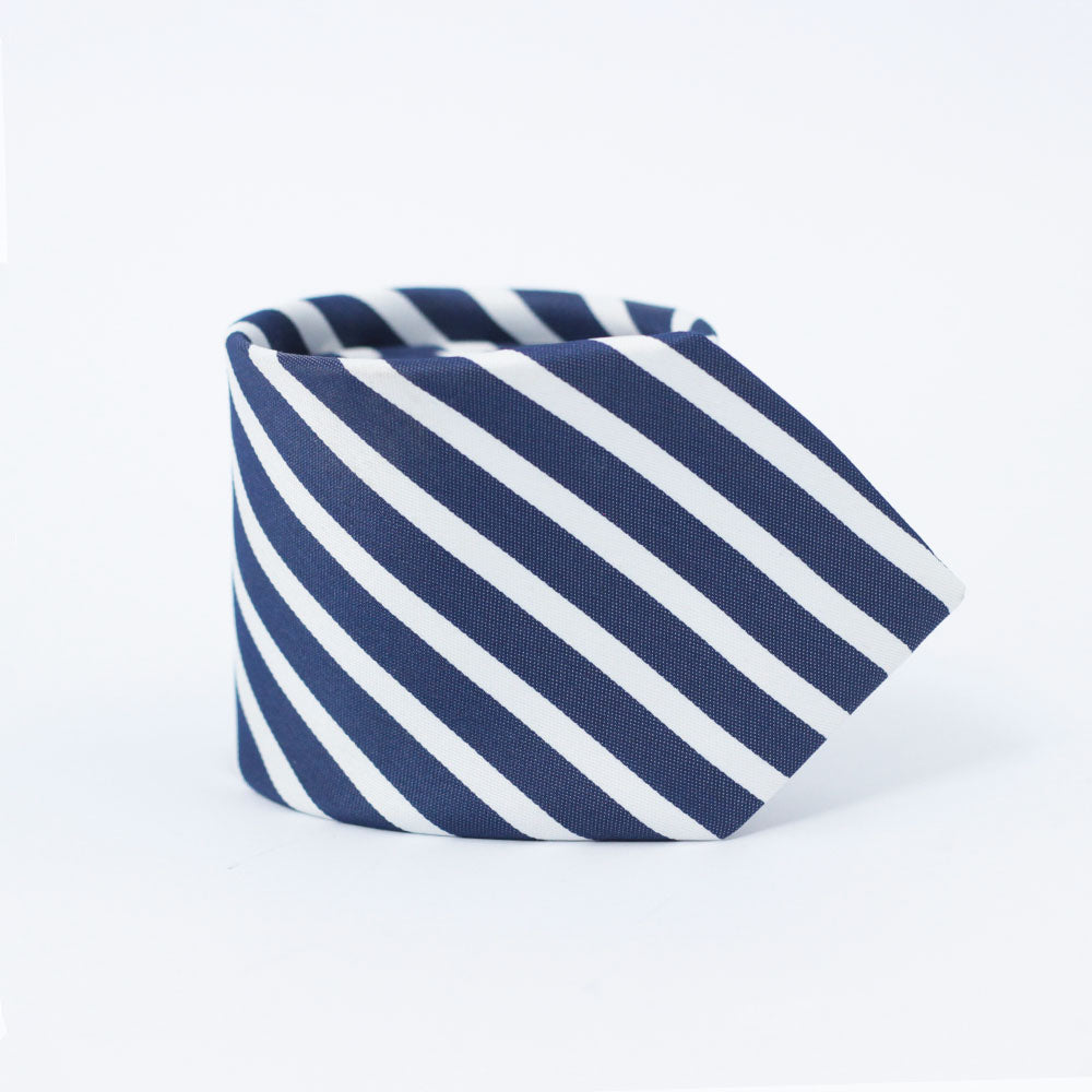 ROYAL BLUE & WHITE STRIPED TIE