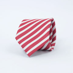 ROYAL RED & WHITE STRIPED TIE