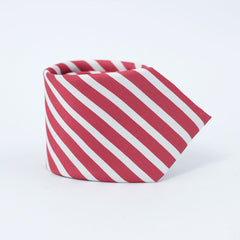 ROYAL RED & WHITE STRIPED TIE SET