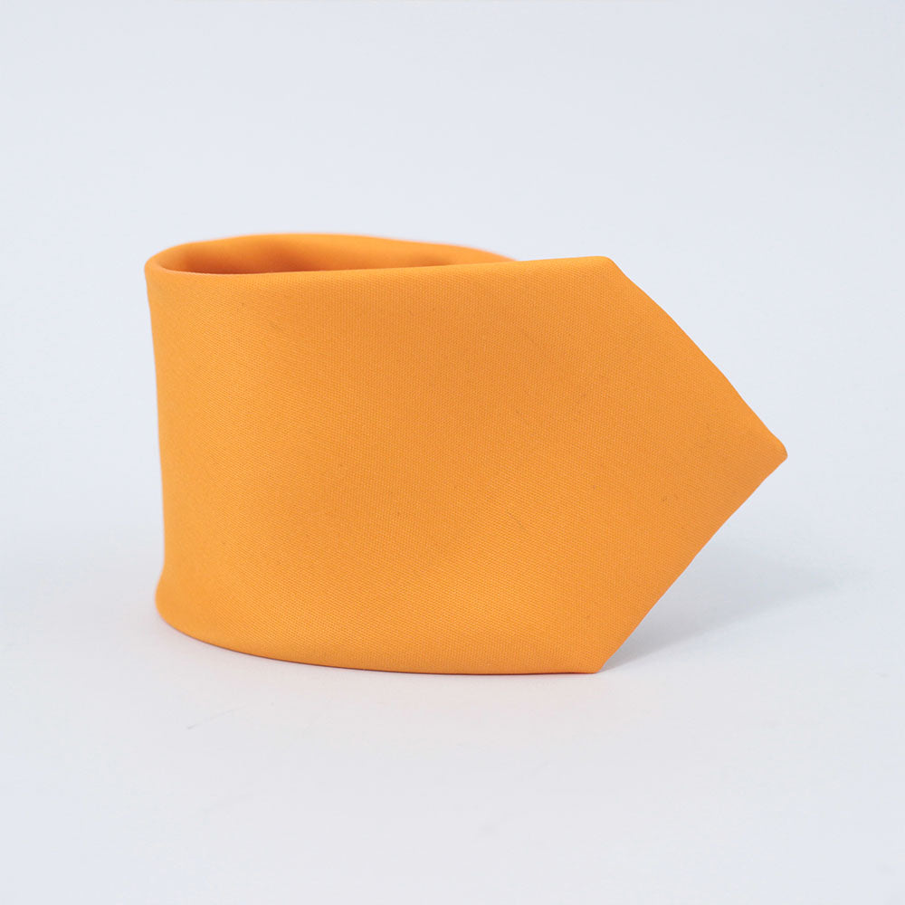 TANGERINE ORANGE WOVEN TIE SET
