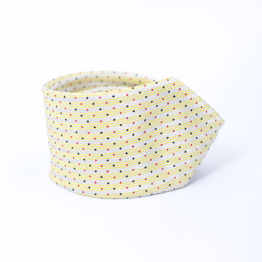 DIAMOND DOTS-YELLOW AND SILVER NECKTIE