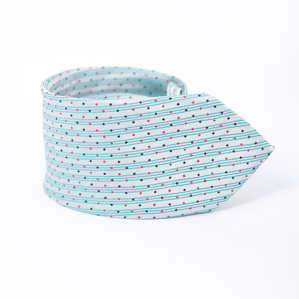 DIAMOND DOTS-BLUE AND SILVER NECKTIE