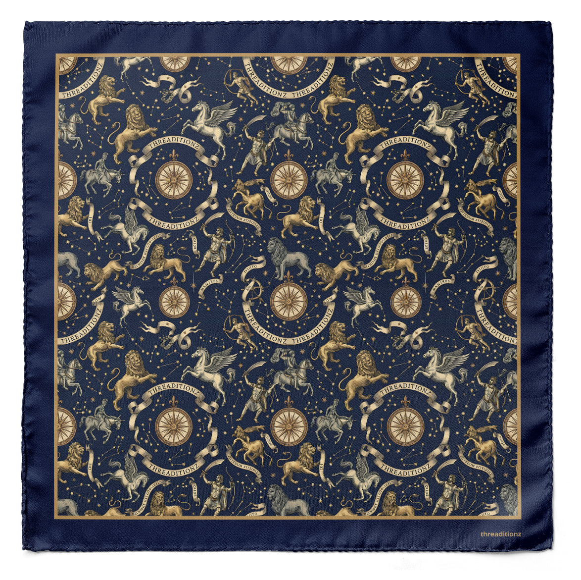 Mythos et Cosmos Dual-Sided Cravat and Pocket Squares Set