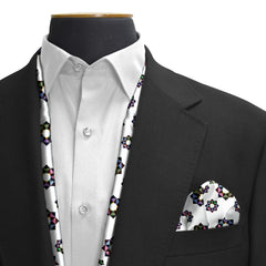 Iridescent Plume — Dual-Sided Scarf & Pocket Squares Set