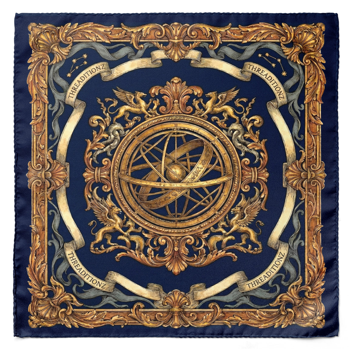 Mythos et Cosmos Dual-Sided Cravat and Pocket Squares Set