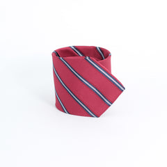 THE RED & BLACK STRIPED TIE AND POCKET SQUARE SET