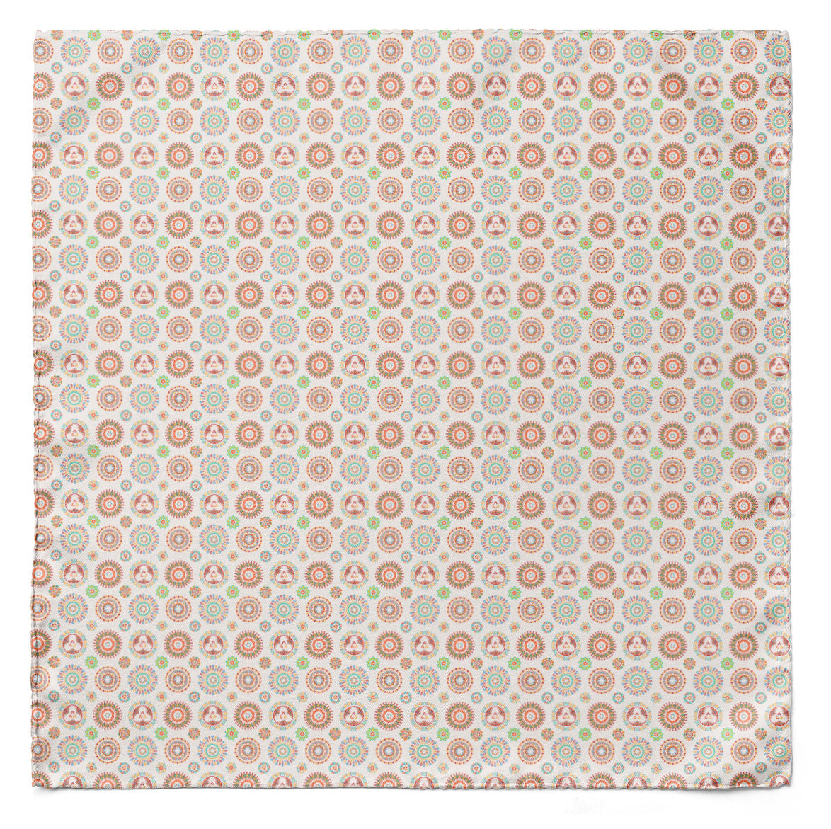 KALEIDOSCOPIC GEOMETRIC FUSION SILK SCARF & POCKET SQUARE SET