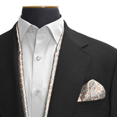 KALEIDOSCOPIC GEOMETRIC FUSION SILK SCARF & POCKET SQUARE SET