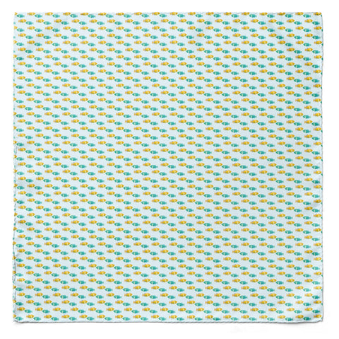 MINTY FISH SHOAL SILK CRAVAT & POCKET SQUARE SET