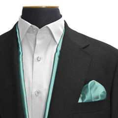 AQUA BOTANICAL BLISS SILK SCARF & POCKET SQUARE SET