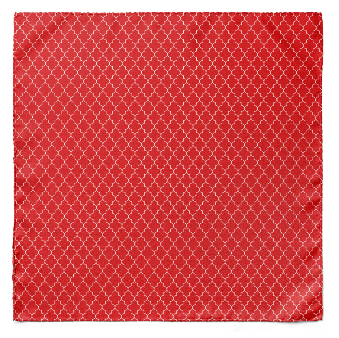 RED WHITE TARTAN SILK CRAVAT & POCKET SQUARE SET