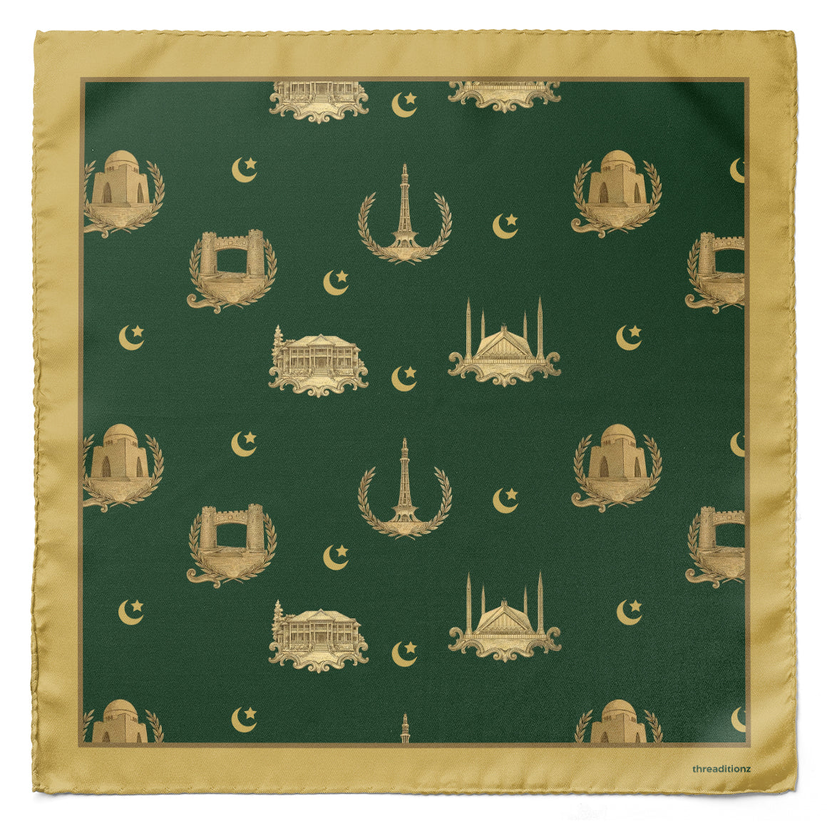 روحِ پاکستان – Dual-Sided Cravat & Pocket Squares Set