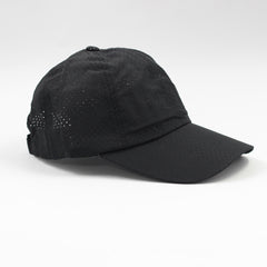 BLACK BREATHABLE BASEBALL CAP