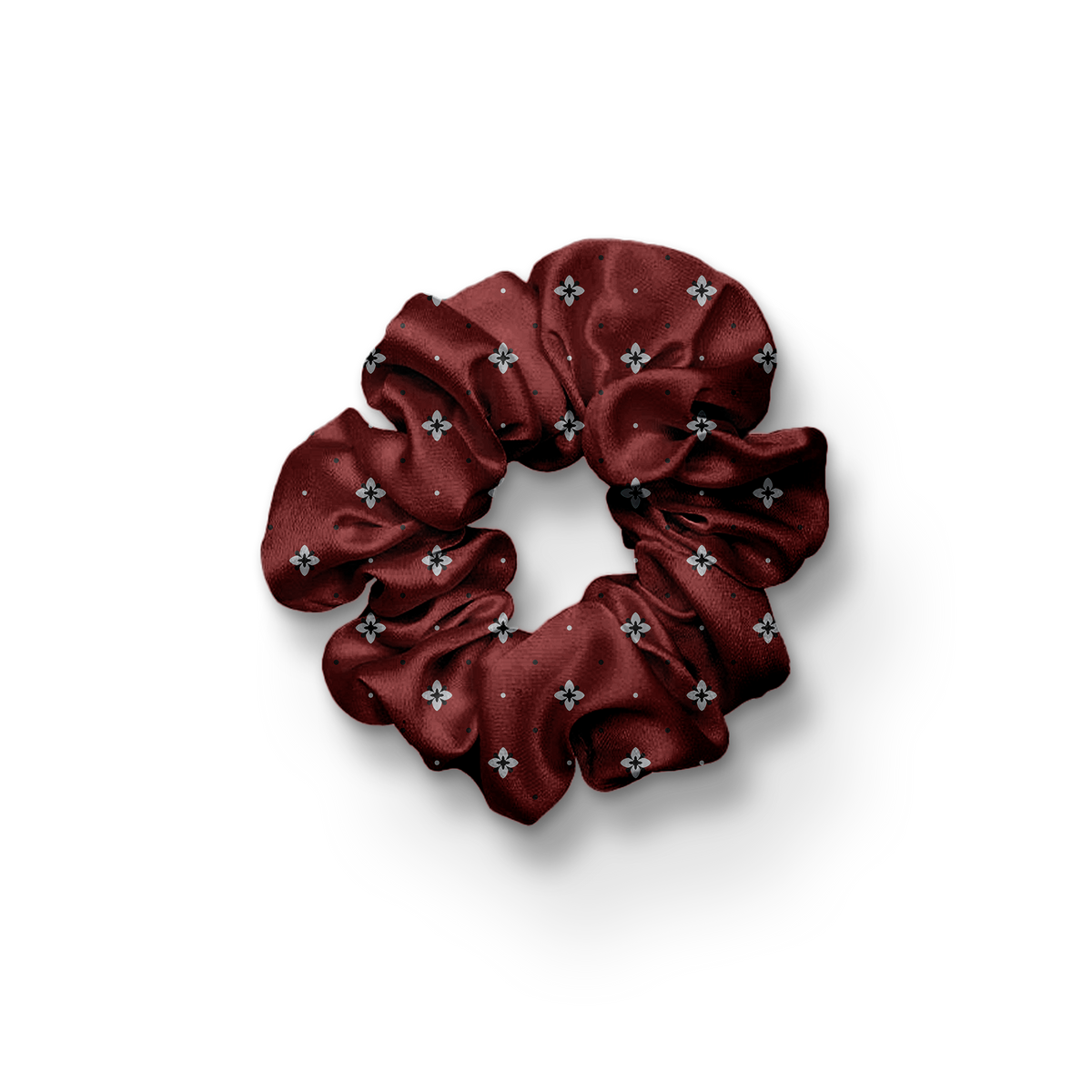 OXFORD MAROON SILK SCRUNCHIE