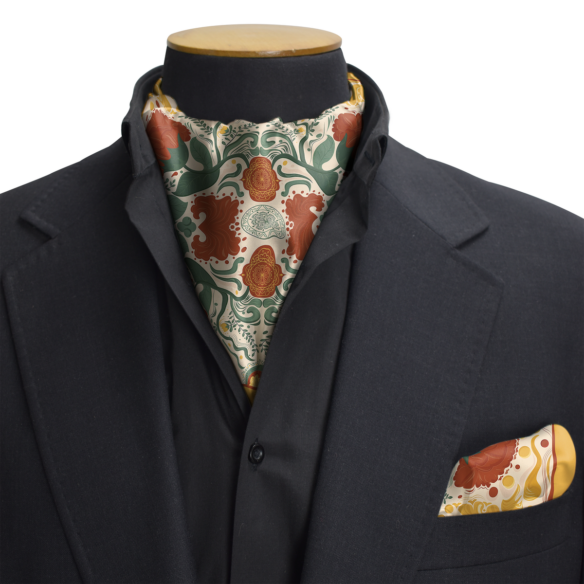 Fleur Viva Dual-Sided Cravat and Pocket Squares Set
