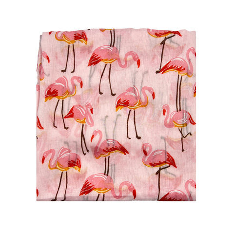 PEACHY PINK FLAMINGO LAWN SCARF