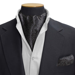 THE DARK VINTAGE SILK CRAVAT & POCKET SQUARE SET