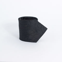 BLACK PAISLEY FESTIVE TIE AND POCKET SQUARE SET