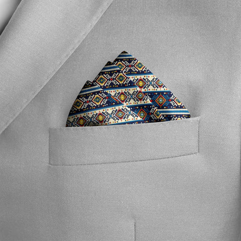 DIAMOND MAZE SILK POCKET SQUARE