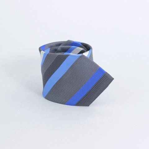 THE BLUE & CHARCOAL STRIPED TIE