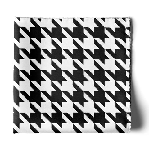 HOUNDSTOOTH SILK POCKET SQUARE