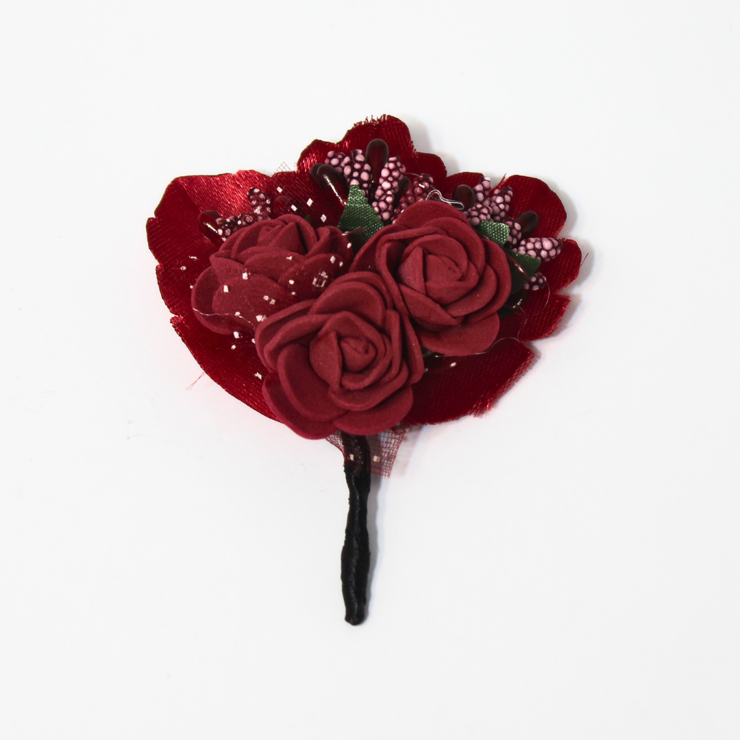 THE MAROON BOUQUET BOUTONNIERE LAPEL PIN