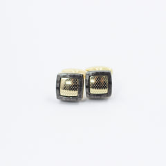 CHARCOAL EDGED GOLD SQUARE CUFFLINK