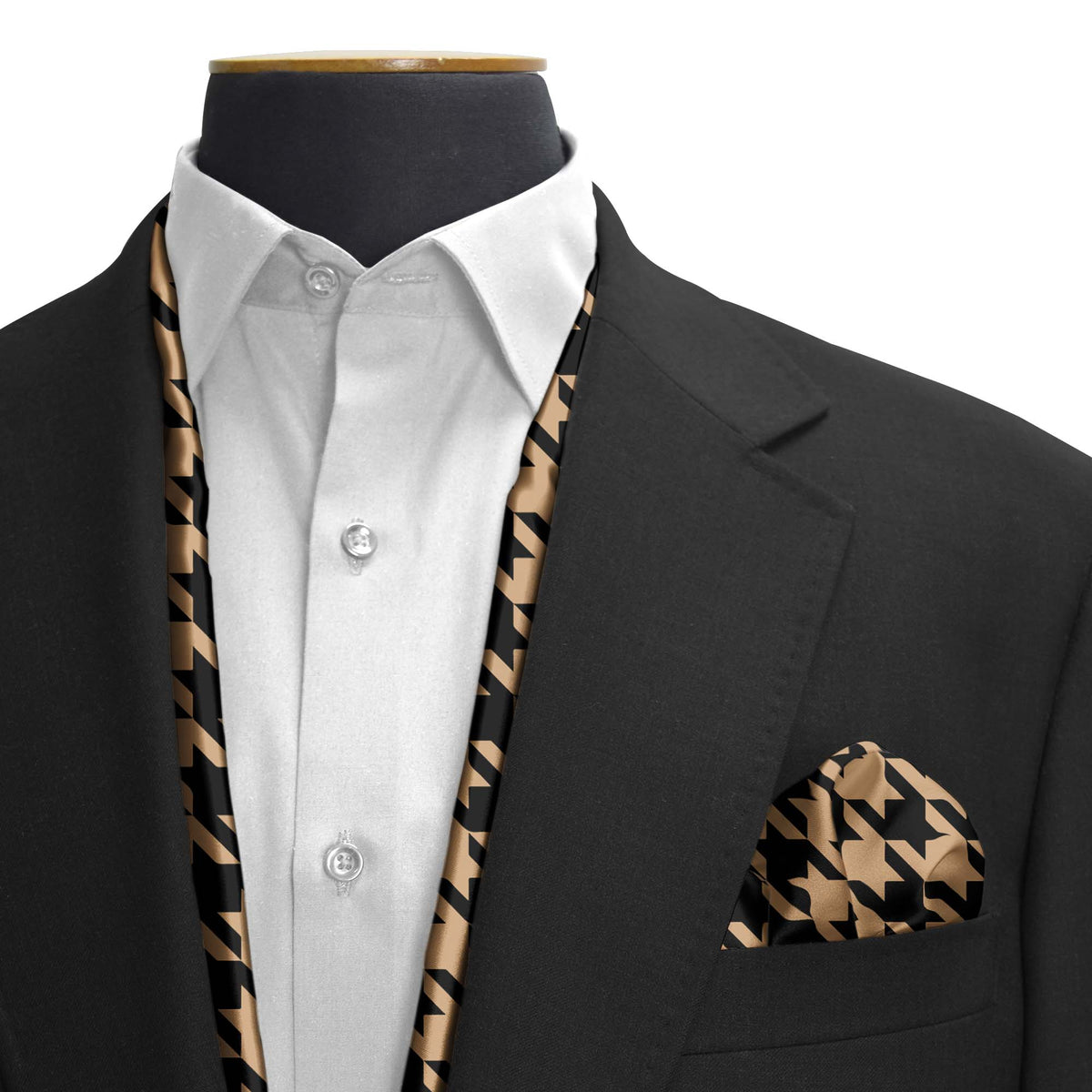 ROYAL HOUNDSTOOTH SILK SCARF & POCKET SQUARE SET