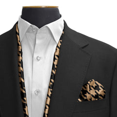 ROYAL HOUNDSTOOTH SILK SCARF & POCKET SQUARE SET