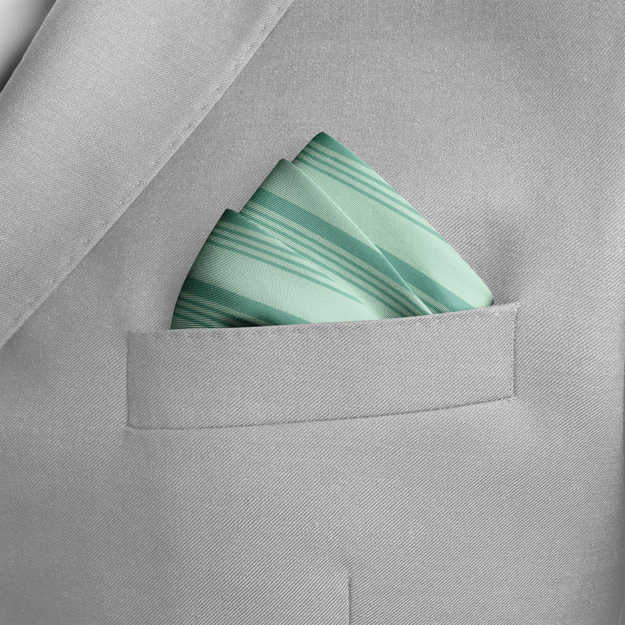 FOUR IN ONE PASTEL GREEN SILK POCKET SQUARE