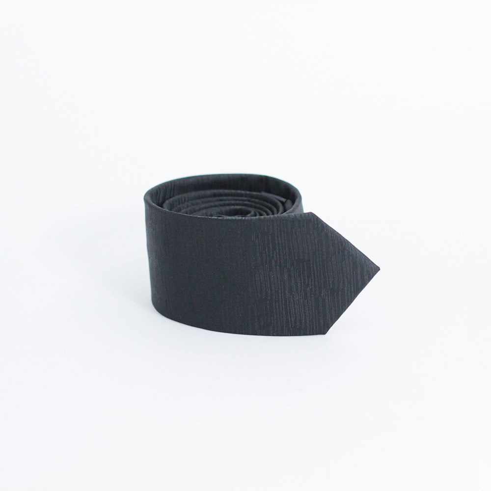 CHARCOAL BLACK TEXTUTED TIE