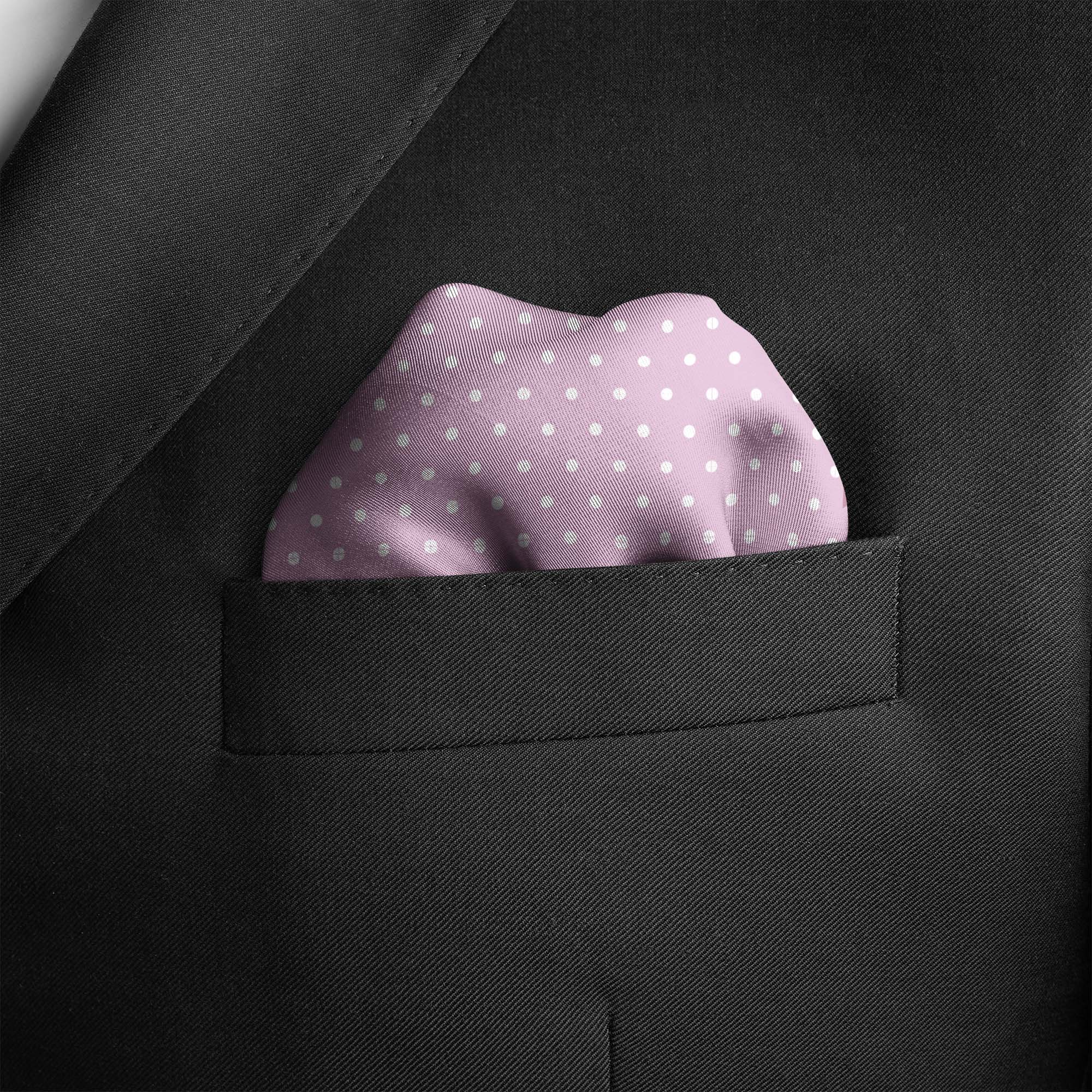 FOUR IN ONE PASTEL PINK SILK POCKET SQUARE