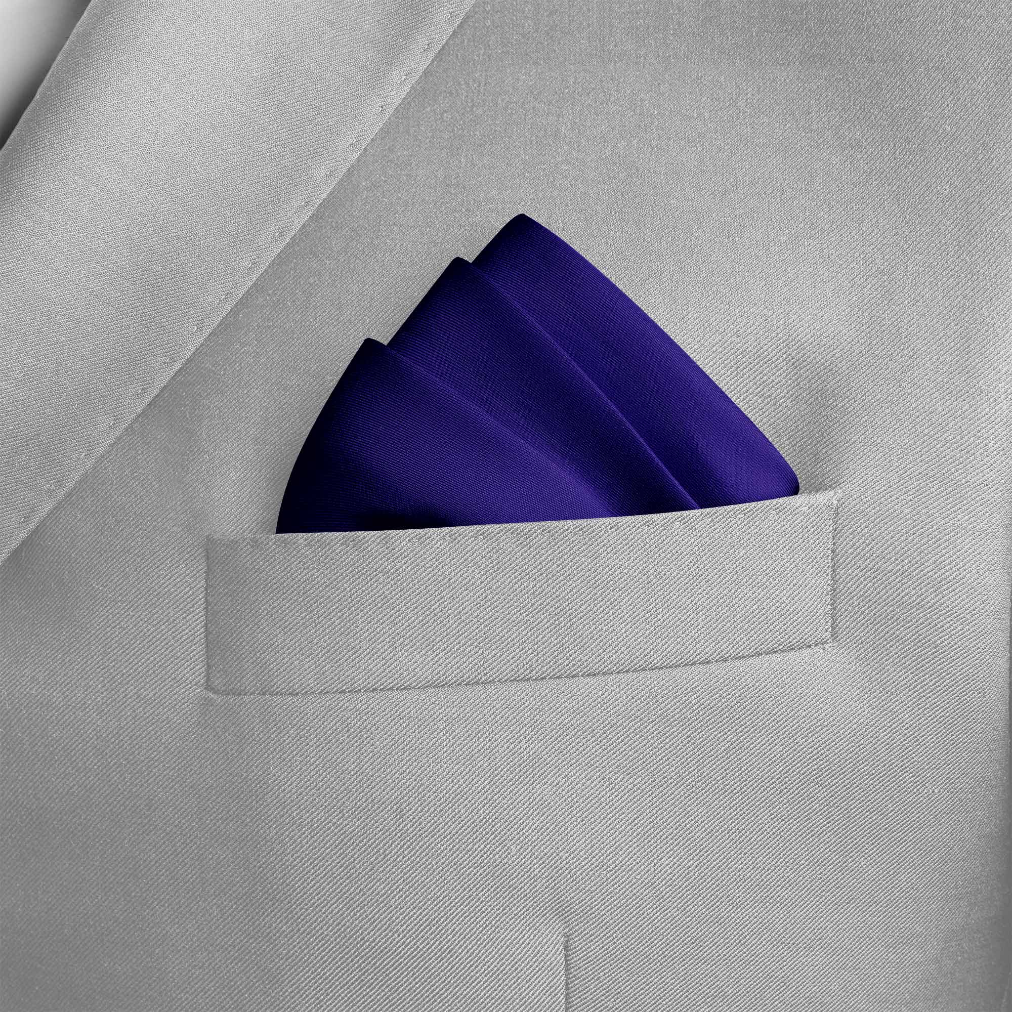 THE SOLID NAVY BLUE SILK POCKET SQUARE