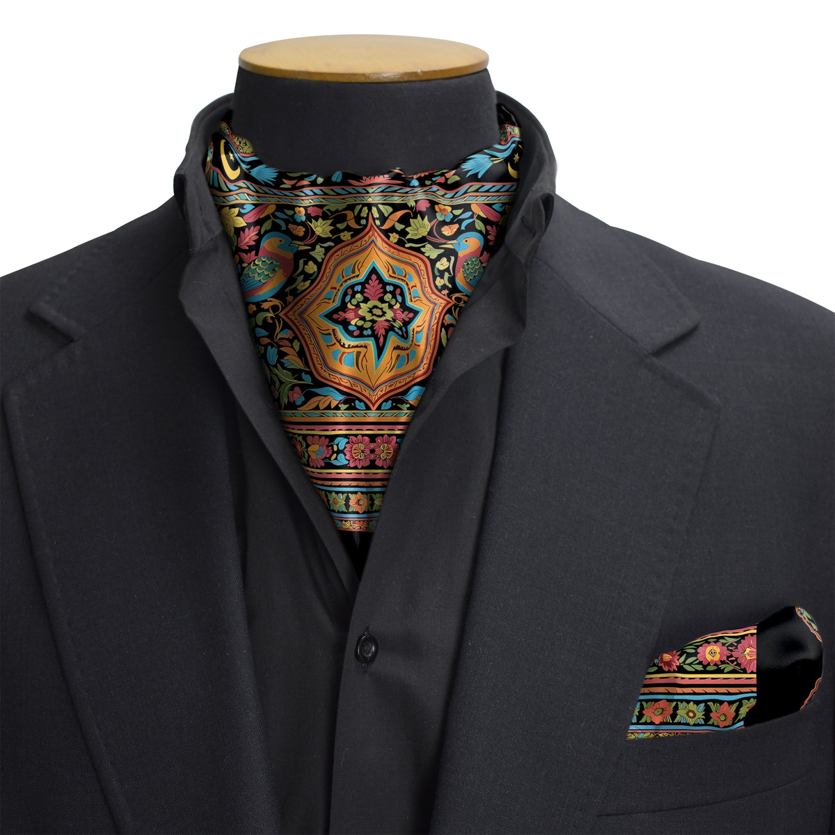 Obsidian Truck Art Dual-Sided Cravat and Pocket Squares Set