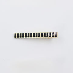 BLACK & GOLD CHECHKERED TIE CLIP