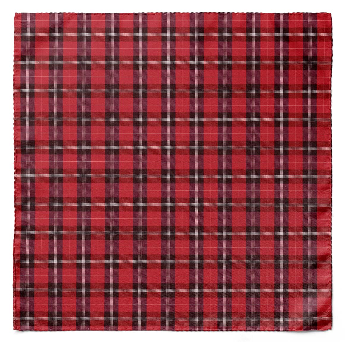 THE RED CLASSIC PLAID SILK SCARF
