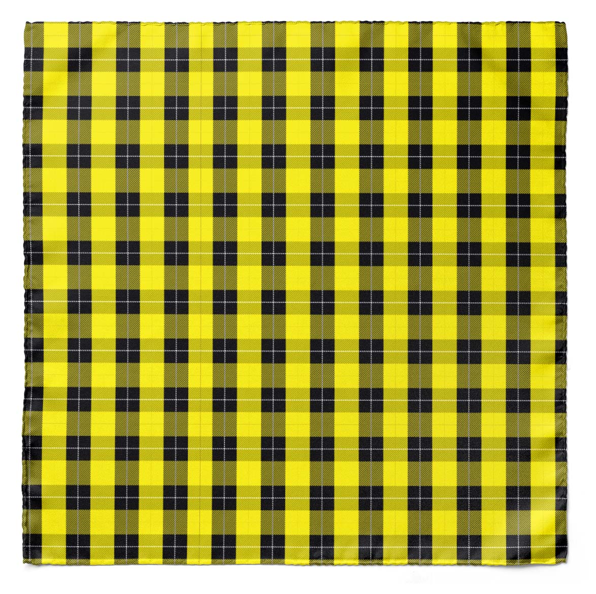 THE YELLOW CLASSIC PLAID SILK SCARF