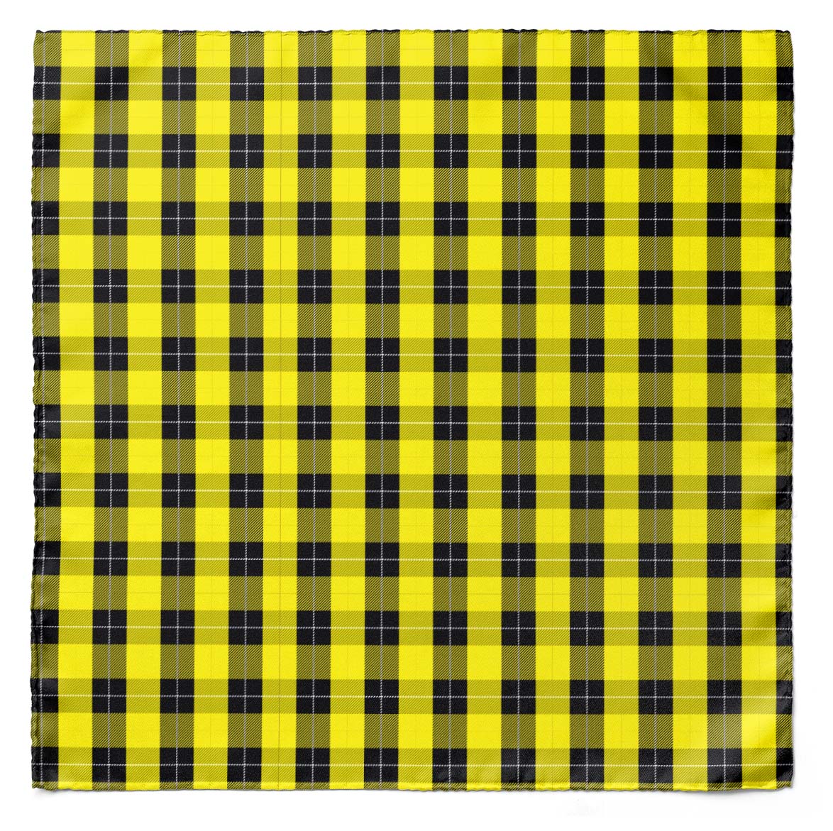 THE YELLOW CLASSIC PLAID SILK CRAVAT & POCKET SQUARE SET