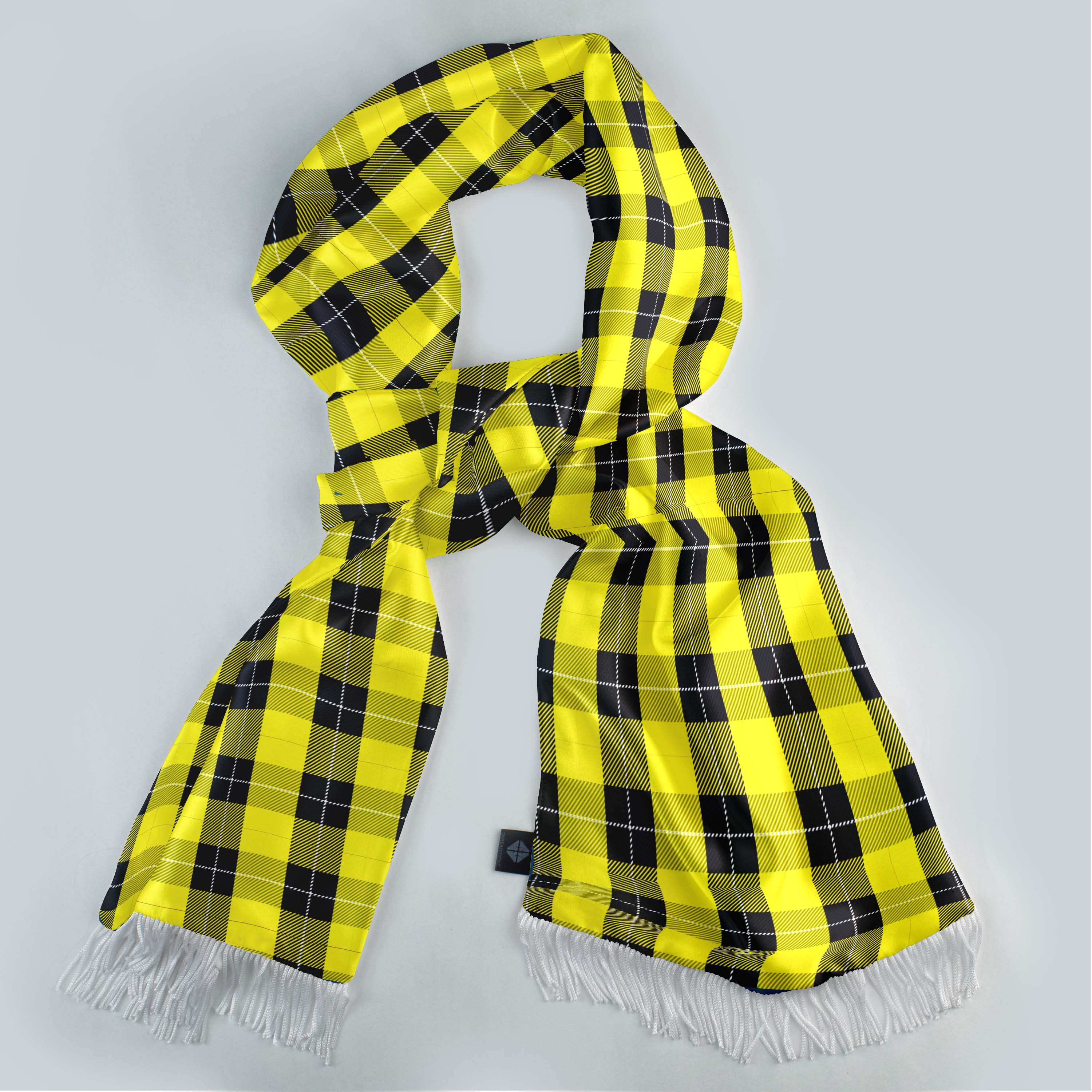 THE YELLOW CLASSIC PLAID SILK SCARF & POCKET SQUARE SET