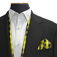 THE YELLOW CLASSIC PLAID SILK SCARF & POCKET SQUARE SET