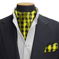 THE YELLOW CLASSIC PLAID SILK CRAVAT & POCKET SQUARE SET