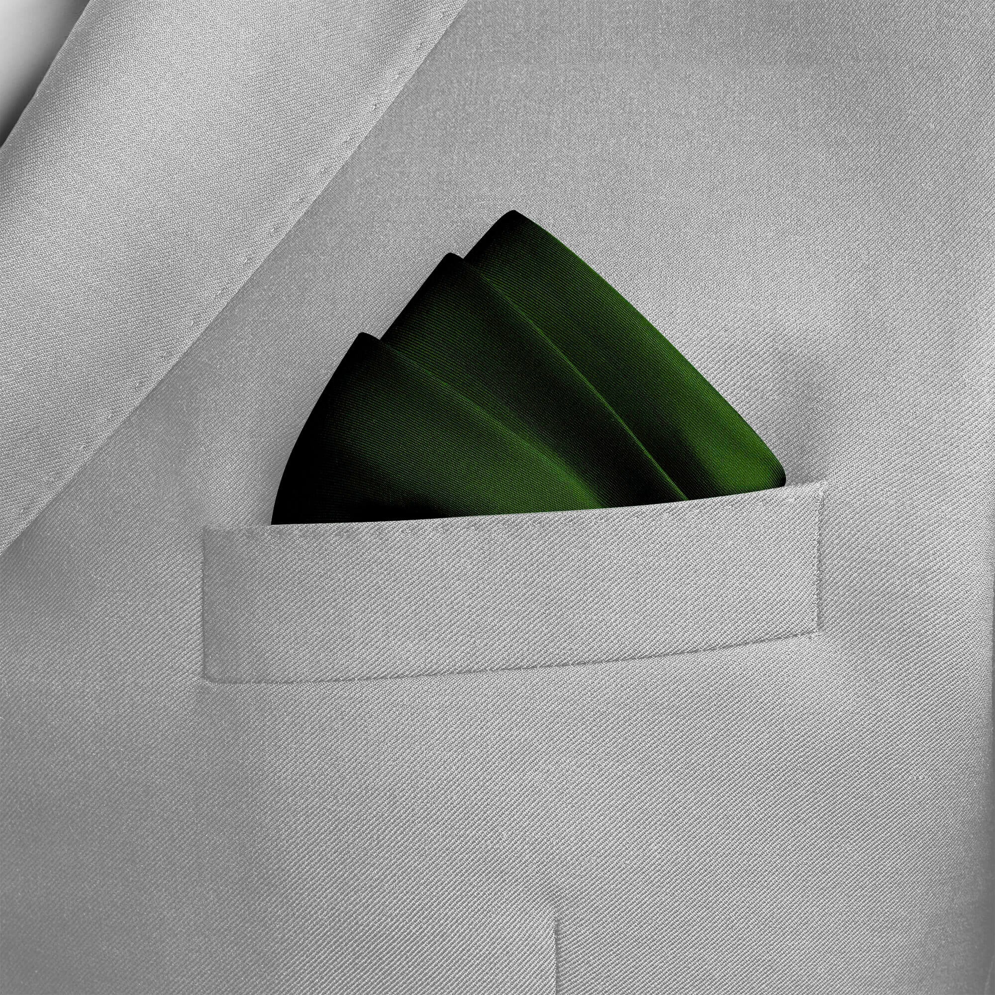 THE SOLID GREEN SILK POCKET SQUARE
