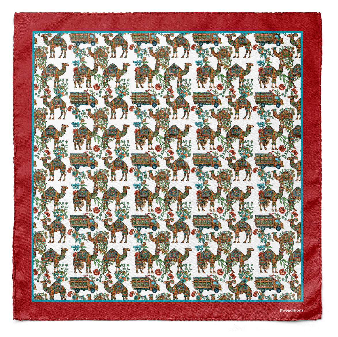 Rang-e-Caravan — Dual-Sided Scarf & Pocket Squares Set