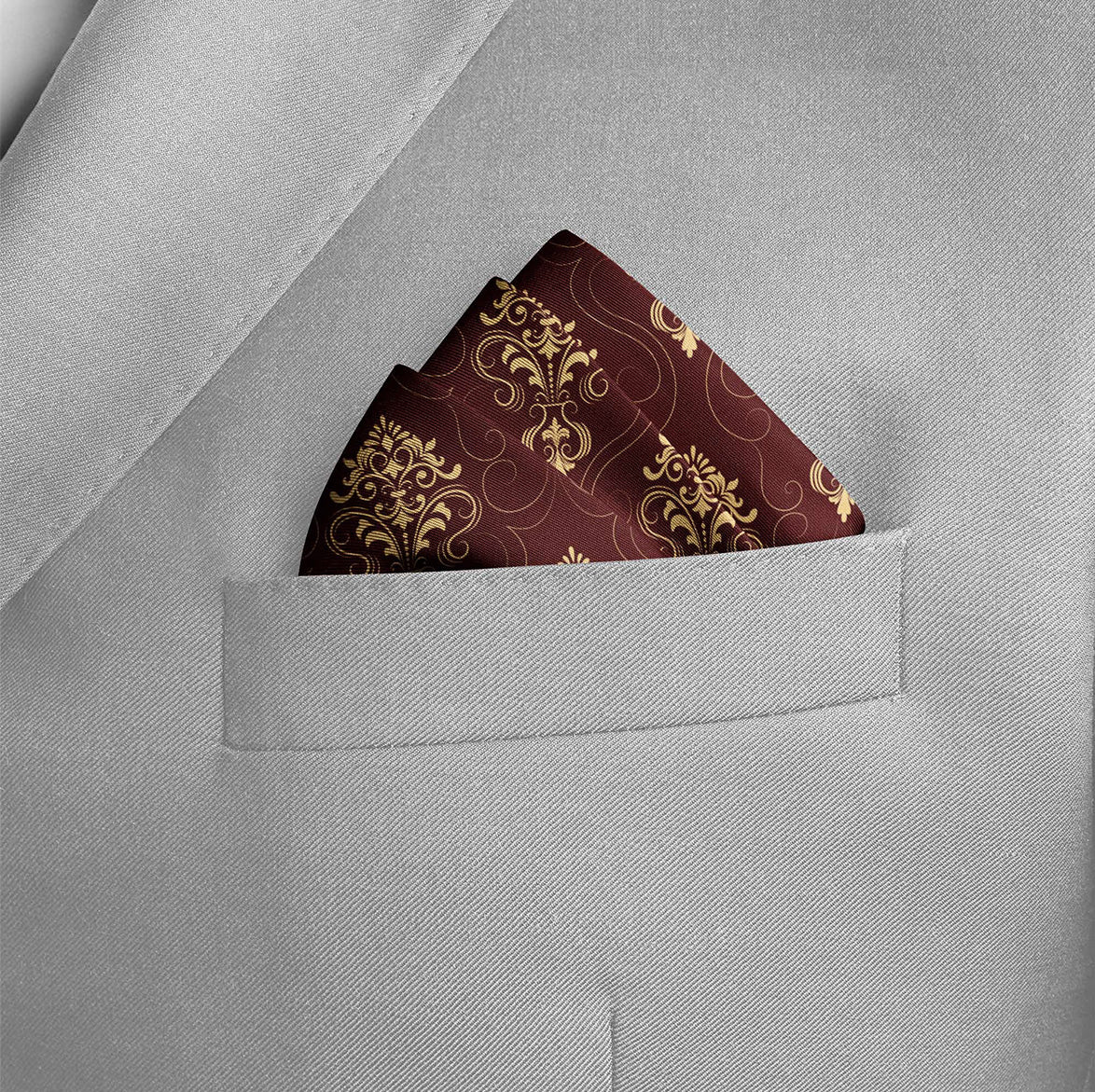 CAPUT MORTUUM DARK SILK POCKET SQUARE