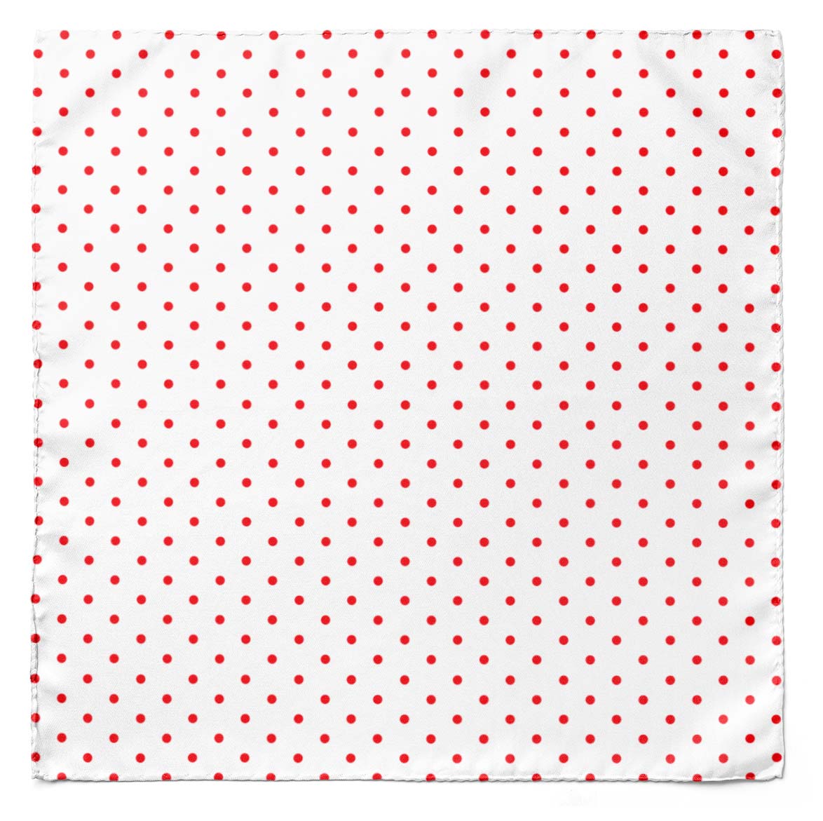 White & Red Polka silk pocket square